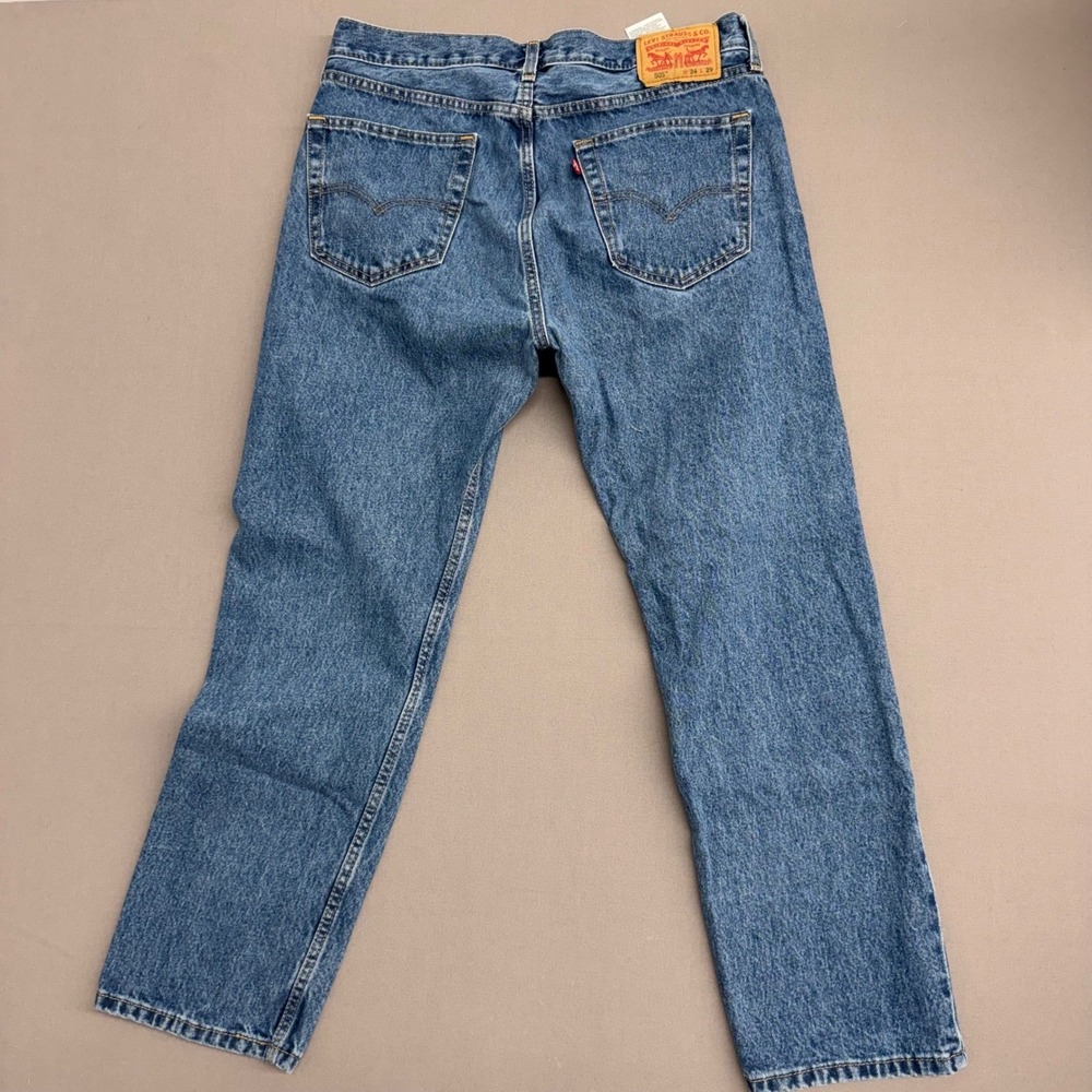 Levis 505 Regular Fit Straight Leg Blue Jeans Mens W34 L29‎ Medium Wash Denim